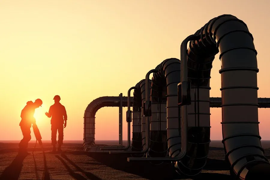Top Oil Group – Oil workers checking oil pump